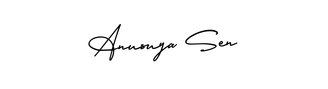 if you are searching for the best signature style for your name Anusuya Sen. so please give up your signature search. here we have designed multiple signature styles  using AmerikaSignatureDemo-Regular. Anusuya Sen signature style 3 images and pictures png