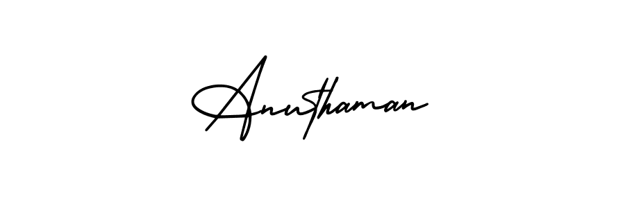 Make a beautiful signature design for name Anuthaman. With this signature (AmerikaSignatureDemo-Regular) style, you can create a handwritten signature for free. Anuthaman signature style 3 images and pictures png