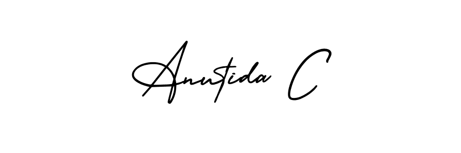 Use a signature maker to create a handwritten signature online. With this signature software, you can design (AmerikaSignatureDemo-Regular) your own signature for name Anutida C. Anutida C signature style 3 images and pictures png