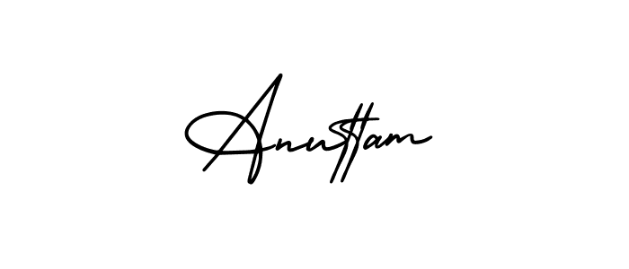 Use a signature maker to create a handwritten signature online. With this signature software, you can design (AmerikaSignatureDemo-Regular) your own signature for name Anuttam. Anuttam signature style 3 images and pictures png