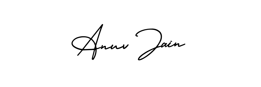 How to make Anuv Jain name signature. Use AmerikaSignatureDemo-Regular style for creating short signs online. This is the latest handwritten sign. Anuv Jain signature style 3 images and pictures png