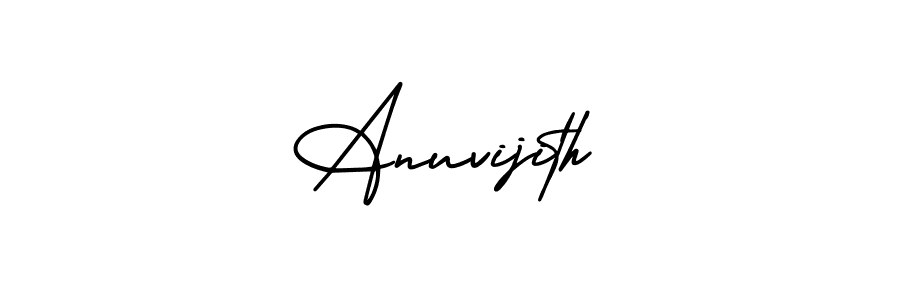 The best way (AmerikaSignatureDemo-Regular) to make a short signature is to pick only two or three words in your name. The name Anuvijith include a total of six letters. For converting this name. Anuvijith signature style 3 images and pictures png