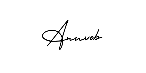 How to make Anuvob name signature. Use AmerikaSignatureDemo-Regular style for creating short signs online. This is the latest handwritten sign. Anuvob signature style 3 images and pictures png
