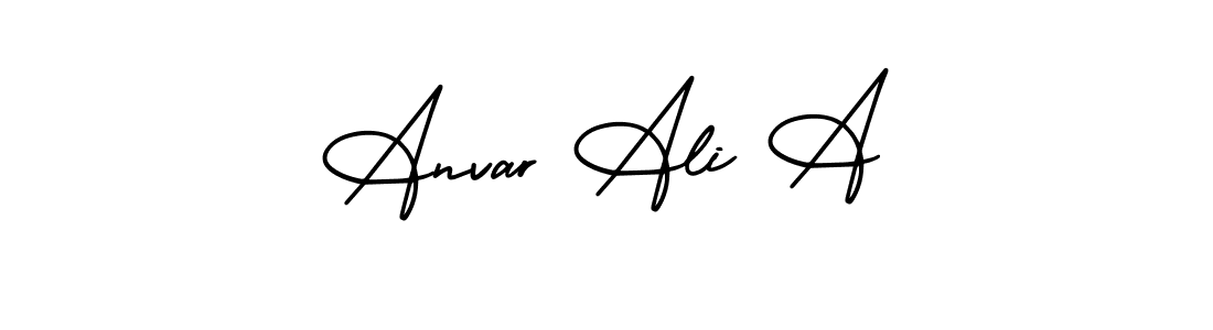 Anvar Ali A stylish signature style. Best Handwritten Sign (AmerikaSignatureDemo-Regular) for my name. Handwritten Signature Collection Ideas for my name Anvar Ali A. Anvar Ali A signature style 3 images and pictures png
