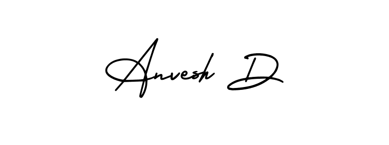 This is the best signature style for the Anvesh D name. Also you like these signature font (AmerikaSignatureDemo-Regular). Mix name signature. Anvesh D signature style 3 images and pictures png