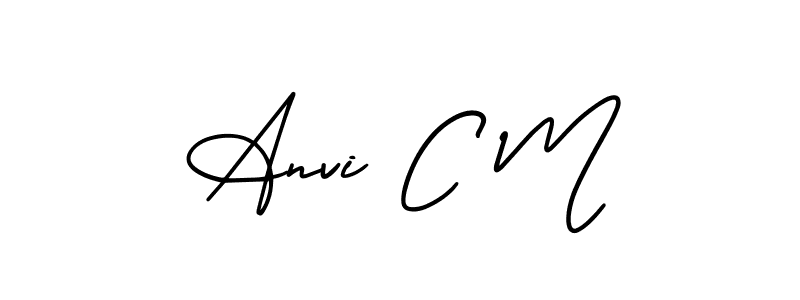 Make a beautiful signature design for name Anvi C M. With this signature (AmerikaSignatureDemo-Regular) style, you can create a handwritten signature for free. Anvi C M signature style 3 images and pictures png