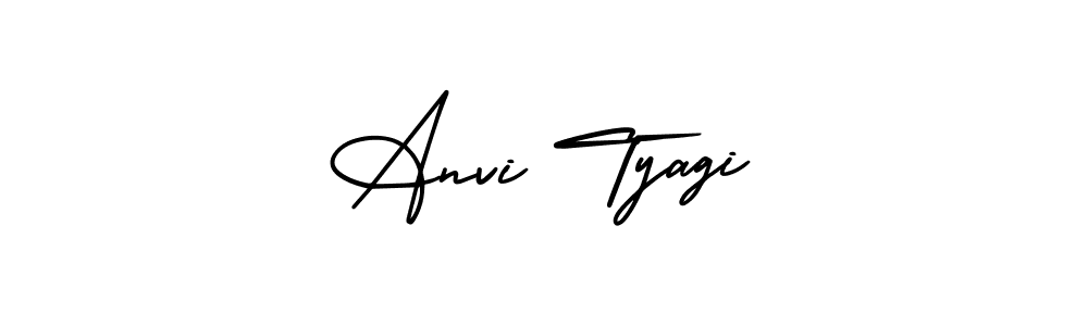 The best way (AmerikaSignatureDemo-Regular) to make a short signature is to pick only two or three words in your name. The name Anvi Tyagi include a total of six letters. For converting this name. Anvi Tyagi signature style 3 images and pictures png