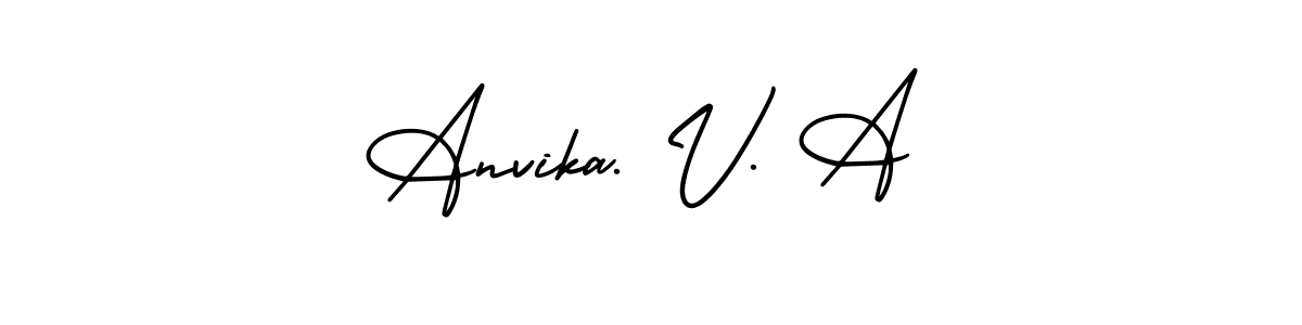 Check out images of Autograph of Anvika. V. A name. Actor Anvika. V. A Signature Style. AmerikaSignatureDemo-Regular is a professional sign style online. Anvika. V. A signature style 3 images and pictures png