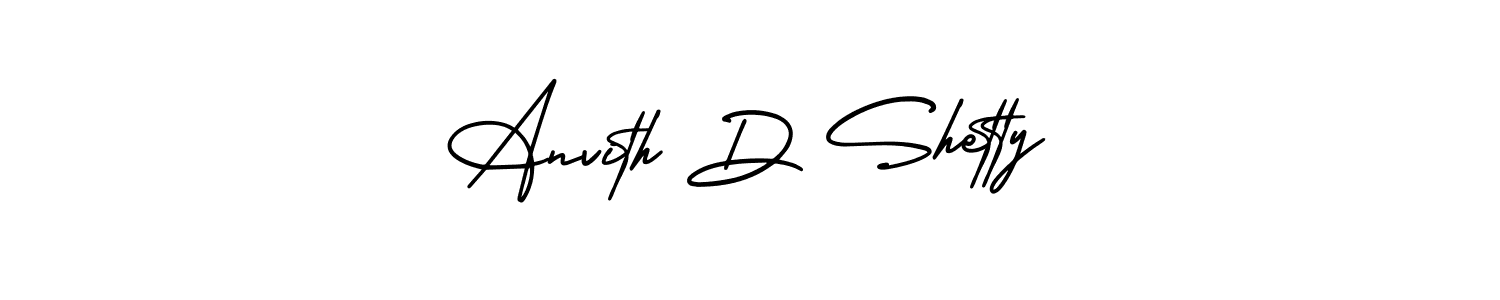 Use a signature maker to create a handwritten signature online. With this signature software, you can design (AmerikaSignatureDemo-Regular) your own signature for name Anvith D Shetty. Anvith D Shetty signature style 3 images and pictures png