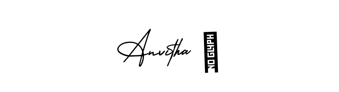 You should practise on your own different ways (AmerikaSignatureDemo-Regular) to write your name (Anvitha ✨) in signature. don't let someone else do it for you. Anvitha ✨ signature style 3 images and pictures png