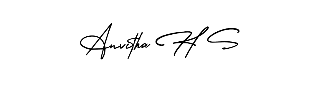 AmerikaSignatureDemo-Regular is a professional signature style that is perfect for those who want to add a touch of class to their signature. It is also a great choice for those who want to make their signature more unique. Get Anvitha H S name to fancy signature for free. Anvitha H S signature style 3 images and pictures png