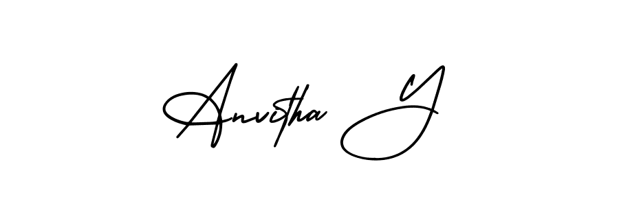 How to make Anvitha Y signature? AmerikaSignatureDemo-Regular is a professional autograph style. Create handwritten signature for Anvitha Y name. Anvitha Y signature style 3 images and pictures png