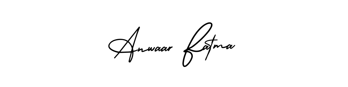 Make a short Anwaar Fatma signature style. Manage your documents anywhere anytime using AmerikaSignatureDemo-Regular. Create and add eSignatures, submit forms, share and send files easily. Anwaar Fatma signature style 3 images and pictures png