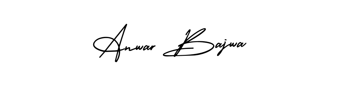 How to make Anwar Bajwa name signature. Use AmerikaSignatureDemo-Regular style for creating short signs online. This is the latest handwritten sign. Anwar Bajwa signature style 3 images and pictures png