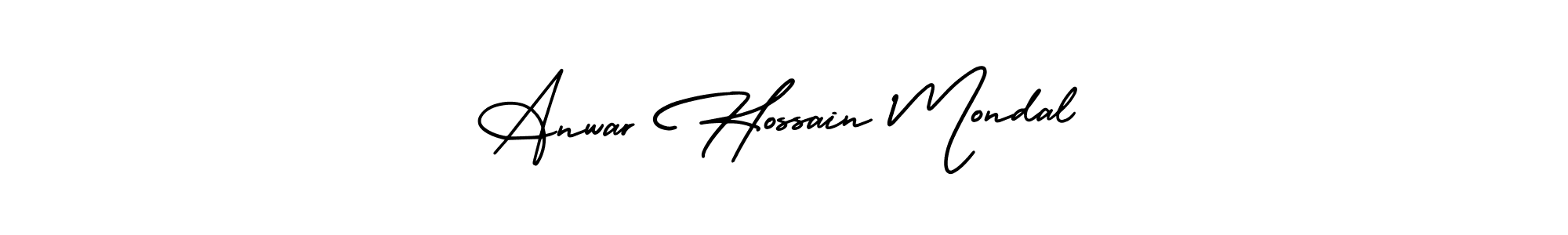 The best way (AmerikaSignatureDemo-Regular) to make a short signature is to pick only two or three words in your name. The name Anwar Hossain Mondal include a total of six letters. For converting this name. Anwar Hossain Mondal signature style 3 images and pictures png