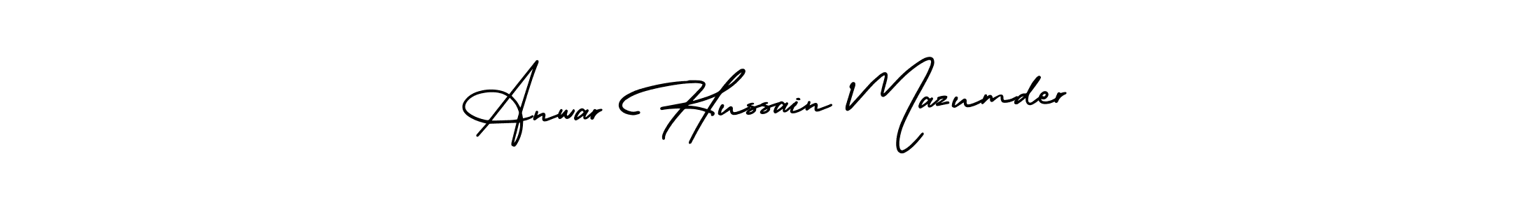 The best way (AmerikaSignatureDemo-Regular) to make a short signature is to pick only two or three words in your name. The name Anwar Hussain Mazumder include a total of six letters. For converting this name. Anwar Hussain Mazumder signature style 3 images and pictures png