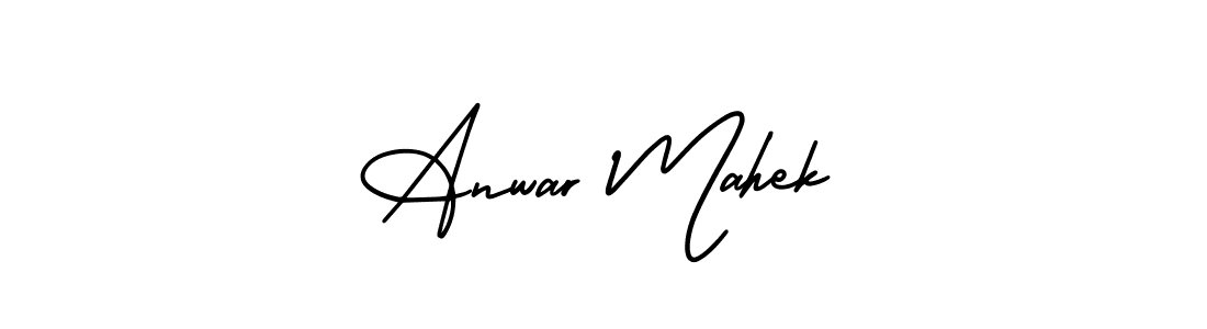 It looks lik you need a new signature style for name Anwar Mahek. Design unique handwritten (AmerikaSignatureDemo-Regular) signature with our free signature maker in just a few clicks. Anwar Mahek signature style 3 images and pictures png