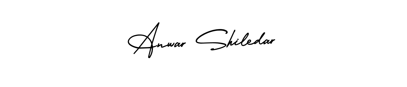 How to make Anwar Shiledar name signature. Use AmerikaSignatureDemo-Regular style for creating short signs online. This is the latest handwritten sign. Anwar Shiledar signature style 3 images and pictures png