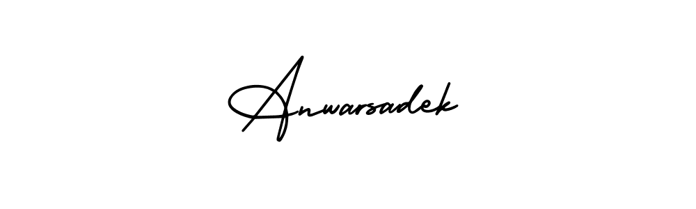 Anwarsadek stylish signature style. Best Handwritten Sign (AmerikaSignatureDemo-Regular) for my name. Handwritten Signature Collection Ideas for my name Anwarsadek. Anwarsadek signature style 3 images and pictures png