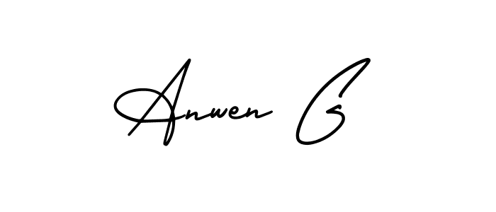 You should practise on your own different ways (AmerikaSignatureDemo-Regular) to write your name (Anwen G) in signature. don't let someone else do it for you. Anwen G signature style 3 images and pictures png