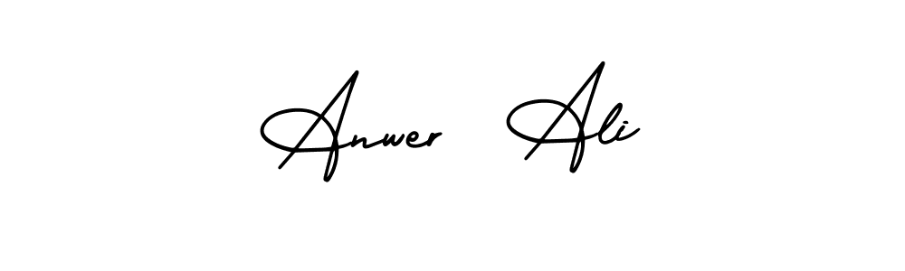 Make a short Anwer  Ali signature style. Manage your documents anywhere anytime using AmerikaSignatureDemo-Regular. Create and add eSignatures, submit forms, share and send files easily. Anwer  Ali signature style 3 images and pictures png