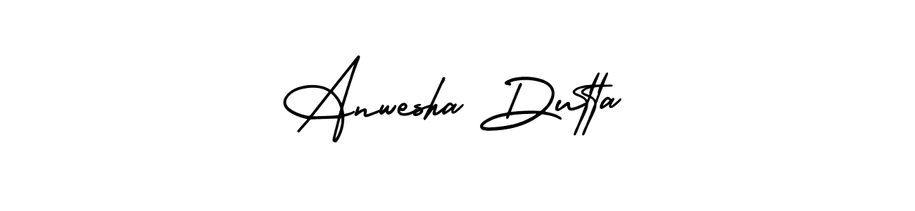 The best way (AmerikaSignatureDemo-Regular) to make a short signature is to pick only two or three words in your name. The name Anwesha Dutta include a total of six letters. For converting this name. Anwesha Dutta signature style 3 images and pictures png