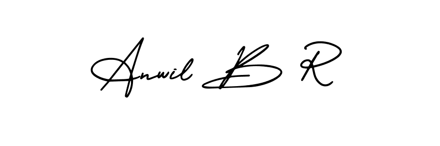 Similarly AmerikaSignatureDemo-Regular is the best handwritten signature design. Signature creator online .You can use it as an online autograph creator for name Anwil B R. Anwil B R signature style 3 images and pictures png