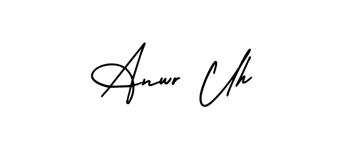 You should practise on your own different ways (AmerikaSignatureDemo-Regular) to write your name (Anwr Uh) in signature. don't let someone else do it for you. Anwr Uh signature style 3 images and pictures png