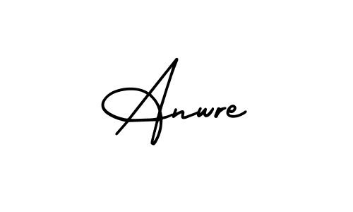 How to make Anwre name signature. Use AmerikaSignatureDemo-Regular style for creating short signs online. This is the latest handwritten sign. Anwre signature style 3 images and pictures png