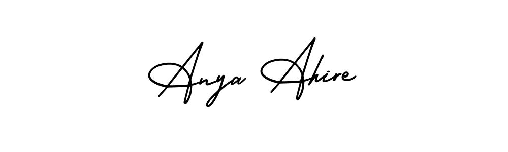 This is the best signature style for the Anya Ahire name. Also you like these signature font (AmerikaSignatureDemo-Regular). Mix name signature. Anya Ahire signature style 3 images and pictures png