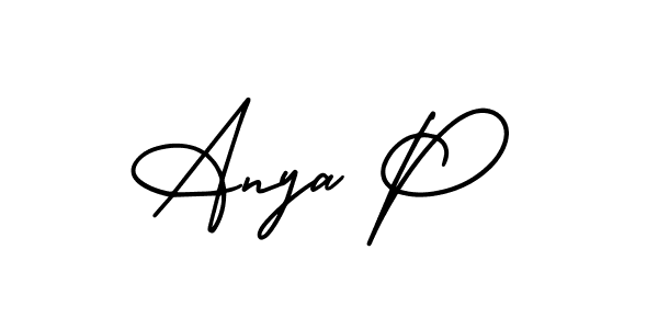 Best and Professional Signature Style for Anya P. AmerikaSignatureDemo-Regular Best Signature Style Collection. Anya P signature style 3 images and pictures png