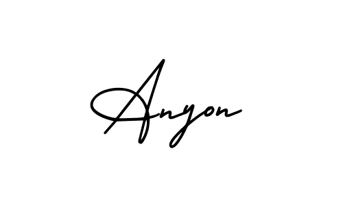 Make a beautiful signature design for name Anyon. With this signature (AmerikaSignatureDemo-Regular) style, you can create a handwritten signature for free. Anyon signature style 3 images and pictures png