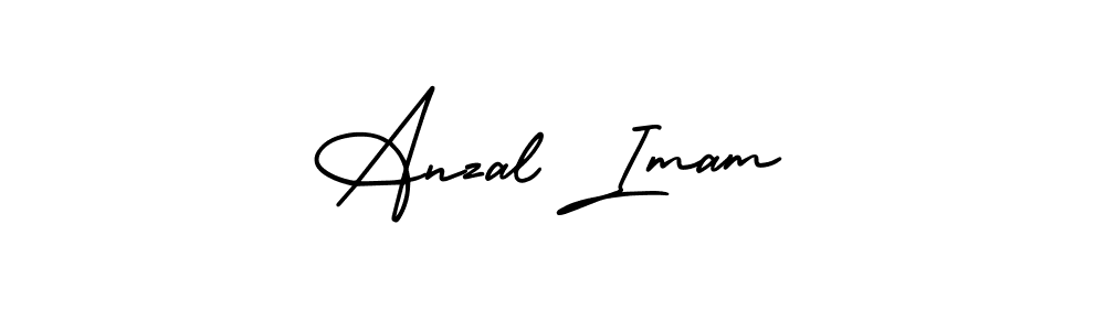 You should practise on your own different ways (AmerikaSignatureDemo-Regular) to write your name (Anzal Imam) in signature. don't let someone else do it for you. Anzal Imam signature style 3 images and pictures png