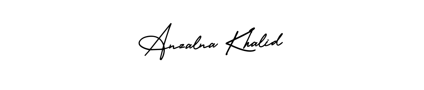 How to make Anzalna Khalid name signature. Use AmerikaSignatureDemo-Regular style for creating short signs online. This is the latest handwritten sign. Anzalna Khalid signature style 3 images and pictures png