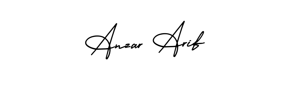 How to make Anzar Arif name signature. Use AmerikaSignatureDemo-Regular style for creating short signs online. This is the latest handwritten sign. Anzar Arif signature style 3 images and pictures png