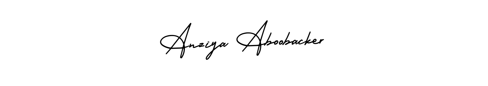 if you are searching for the best signature style for your name Anziya Aboobacker. so please give up your signature search. here we have designed multiple signature styles  using AmerikaSignatureDemo-Regular. Anziya Aboobacker signature style 3 images and pictures png