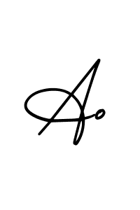 How to make Ao name signature. Use AmerikaSignatureDemo-Regular style for creating short signs online. This is the latest handwritten sign. Ao signature style 3 images and pictures png