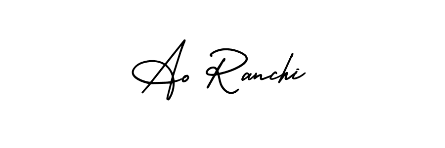 How to make Ao Ranchi name signature. Use AmerikaSignatureDemo-Regular style for creating short signs online. This is the latest handwritten sign. Ao Ranchi signature style 3 images and pictures png