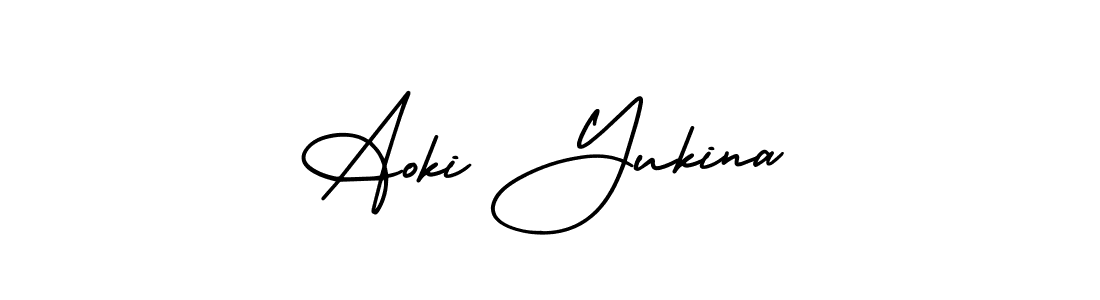 Aoki Yukina stylish signature style. Best Handwritten Sign (AmerikaSignatureDemo-Regular) for my name. Handwritten Signature Collection Ideas for my name Aoki Yukina. Aoki Yukina signature style 3 images and pictures png