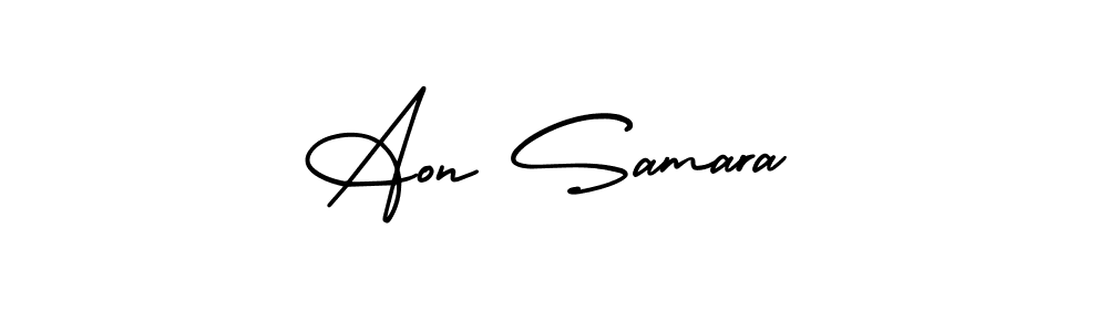 Use a signature maker to create a handwritten signature online. With this signature software, you can design (AmerikaSignatureDemo-Regular) your own signature for name Aon Samara. Aon Samara signature style 3 images and pictures png