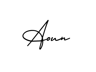 Create a beautiful signature design for name Aoun. With this signature (AmerikaSignatureDemo-Regular) fonts, you can make a handwritten signature for free. Aoun signature style 3 images and pictures png