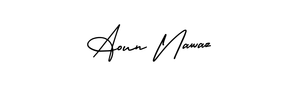 Similarly AmerikaSignatureDemo-Regular is the best handwritten signature design. Signature creator online .You can use it as an online autograph creator for name Aoun Nawaz. Aoun Nawaz signature style 3 images and pictures png