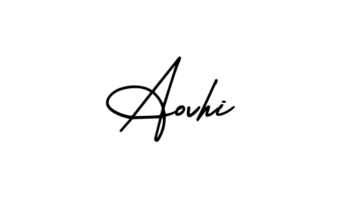 You should practise on your own different ways (AmerikaSignatureDemo-Regular) to write your name (Aovhi) in signature. don't let someone else do it for you. Aovhi signature style 3 images and pictures png