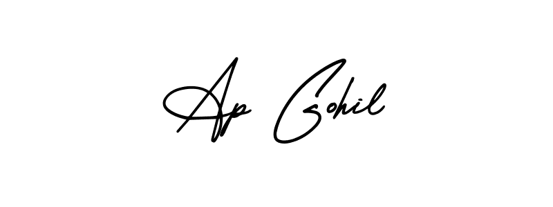 How to make Ap Gohil name signature. Use AmerikaSignatureDemo-Regular style for creating short signs online. This is the latest handwritten sign. Ap Gohil signature style 3 images and pictures png