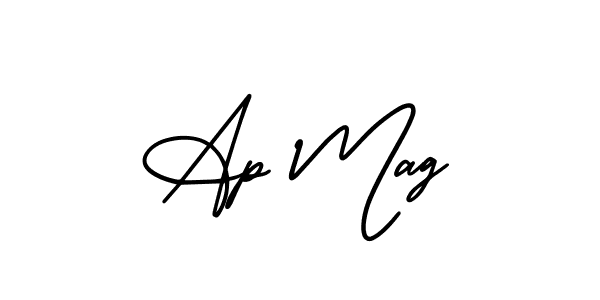 The best way (AmerikaSignatureDemo-Regular) to make a short signature is to pick only two or three words in your name. The name Ap Mag include a total of six letters. For converting this name. Ap Mag signature style 3 images and pictures png
