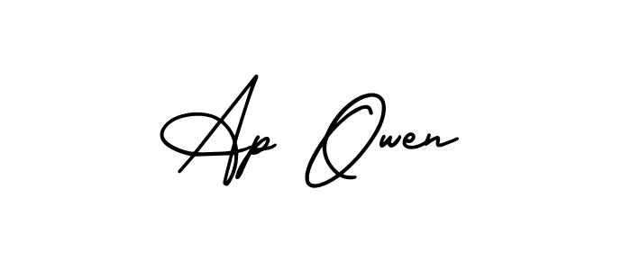 The best way (AmerikaSignatureDemo-Regular) to make a short signature is to pick only two or three words in your name. The name Ap Owen include a total of six letters. For converting this name. Ap Owen signature style 3 images and pictures png