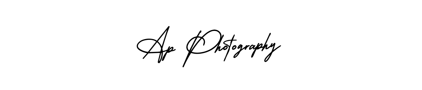 How to make Ap Photography name signature. Use AmerikaSignatureDemo-Regular style for creating short signs online. This is the latest handwritten sign. Ap Photography signature style 3 images and pictures png