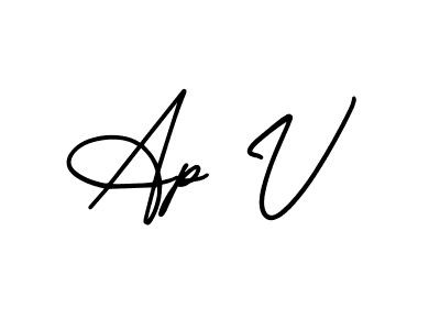 Ap V stylish signature style. Best Handwritten Sign (AmerikaSignatureDemo-Regular) for my name. Handwritten Signature Collection Ideas for my name Ap V. Ap V signature style 3 images and pictures png