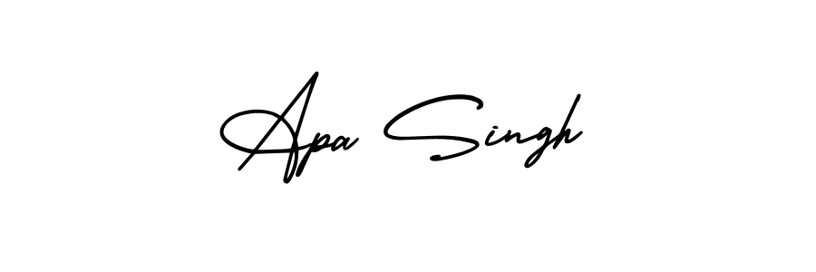 This is the best signature style for the Apa Singh name. Also you like these signature font (AmerikaSignatureDemo-Regular). Mix name signature. Apa Singh signature style 3 images and pictures png