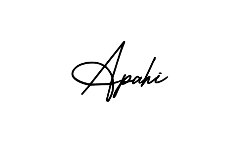 Use a signature maker to create a handwritten signature online. With this signature software, you can design (AmerikaSignatureDemo-Regular) your own signature for name Apahi. Apahi signature style 3 images and pictures png